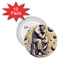 Thinker Sculpture Design Geometric 1 75  Buttons (10 Pack) by Salmanaz77