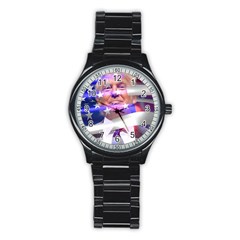 Donald Trump Flag Stainless Steel Round Watch by vintagetrump