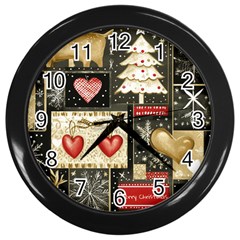 Christmas Reindeer Wall Clock (black) by Posterlux