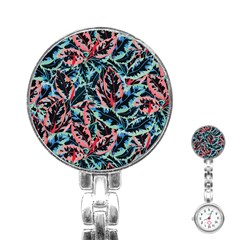 Leaves Pattern Patterns Colorful Stainless Steel Nurses Watch