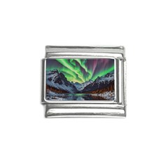 Lake Mountains Aorora Northern Lights Snow Italian Charm (9mm)