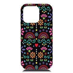 Mexican Folk Art Seamless Pattern Colorful Iphone 16 Pro Max Black Uv Print Pc Hardshell Case