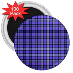 Blue Tartan Plaid 1 3  Magnets (100 Pack) by dressshop