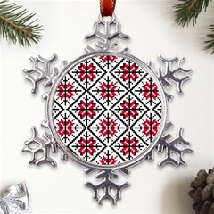 Ukrainian Folk Seamless Pattern Ornament Ethnic Ornament Border Element Traditional Art Metal Large Snowflake Ornament by Grandong