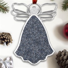 Blue Ornament Complex Mosaic Print Pattern Metal Loving Angel Silver  by dflcprintsclothing