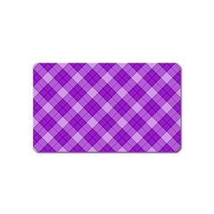 Purple Plaid Tartan 3 Diagonal (2) Magnet (name Card) by dressshop