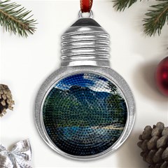 Beach At Los Alerces National Park, Chubut Province, Argentina Metal Light Bulb Shape Ornament by dflcprintsclothing