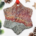 Red And Gray Rock Texture Print Snowflake Ornament (Two Sides) Back