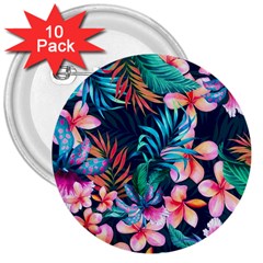 Hawaiian Flowers Hawaii 3  Buttons (10 Pack)  by Cemarart