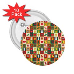 Template Christmas Pattern 2 25  Buttons (10 Pack)  by Proyonanggan