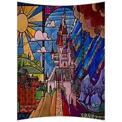 Castle Building Stained Glass Back Support Cushion by Cemarart