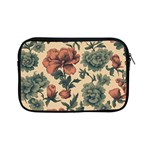 Victorian Beige And Teal Flower Pattern Apple iPad Mini Zipper Cases Front