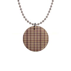 Retro 60s 50s Plaid Pattern 3 1  Button Necklace by violetheavensky