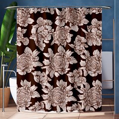 Mid Century Retro Floral 1970s 1960s Pattern 106 Shower Curtain 60  X 72  (medium)  by violetheavensky