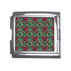 Retro 1880s Flowers Pattern 3 Mega Link Italian Charm (18mm) by violetheavensky