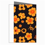 Retro 40s 50s Flowers Pattern Halloween Greeting Cards (Pkg of 8) Right