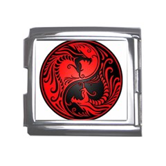 Red Yin Yang Dragons Mega Link Italian Charm (18mm) by JeffBartels