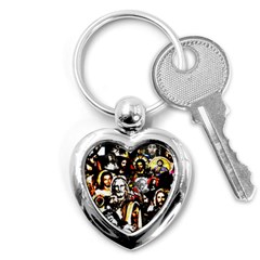 Jesus Christ Modern Halftone Pattern Key Chain (heart) by snek