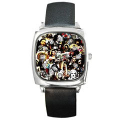 Jesus Christ Modern Halftone Pattern Square Metal Watch by snek