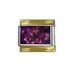 Purple Bokeh Gold Trim Italian Charm (9mm) Front